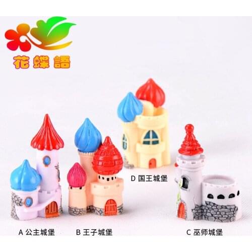 New Castle Miniature House Fairy Garden Micro Landscape Home Doll House Desktop Toy Decoration Resin Craft Decor Supplies