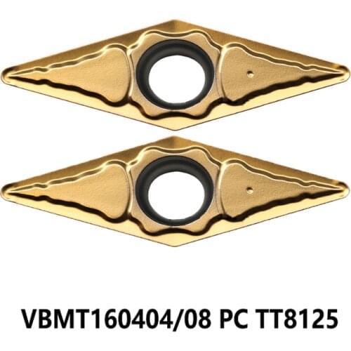 Original Carbide Inserts VBMT160404 VBMT160408 PC TT8125 VBMT 160404 160408 Lathe Cutter Turning Tools CNC Cutting 10pcs/box