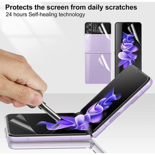 Clear Screen Protector Film For Sam-sung Galaxy Z Flip 3 5G Scratch Resistant Ultra-thin High-definition Screen Protector Galaxy