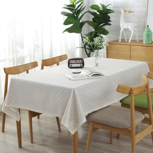 Small Fresh Daisy Cherry Printed Cotton Linen Tablecloth Wedding Party Home Universal Table Cloth Cover