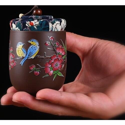 Yixing Purple Clay tea jar oolong Tieguanyin containers travel tea bag storage box Portable Sealed tea caddy spice organizer