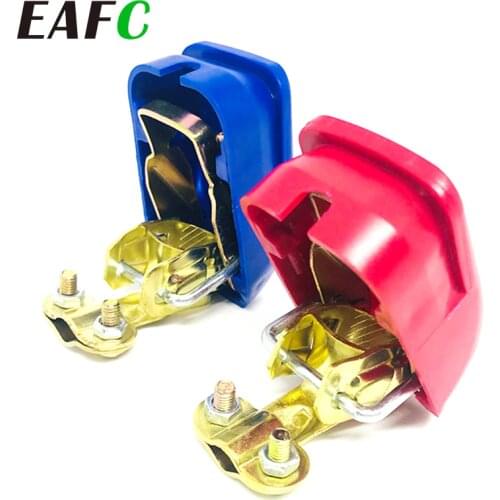 Auto Car Battery Terminal Connector Battery 1 Pair Quick Release Battery Terminals Clamps Cap Clips Copper For Car Truck Caravan