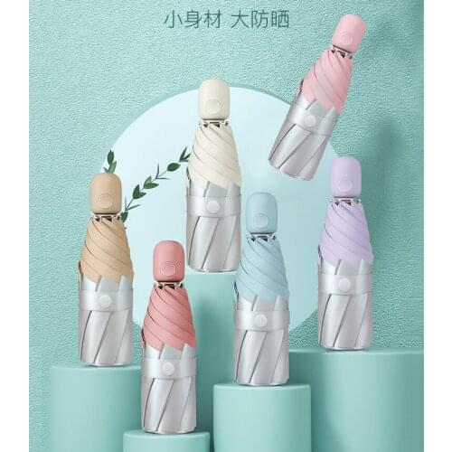 Sun Capsule Umbrella Mini Pocket Compact Portable Umbrella Biore Uv Female Automatic 5 Folding Sun Rain Umbrella Rain Women Y5S
