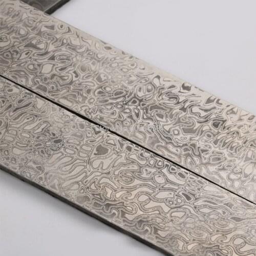 1pc Star Patter Damascus Steel For DIY Knife Material Rose Sandwich Pattern Steel Knife Blade Blank Has Been Heat Treatment