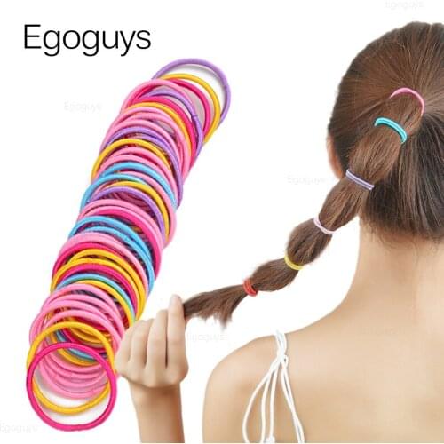 10PCS Girls Candy Colors Nylon Elastic Hair Bands Children Rubber Band Kids Headband Scrunchie Fashion Hair Styling Accessories