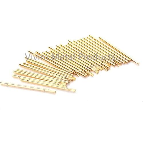 100 PCS RM75-2S Round Double Tube Gold Plated Spring Test Probe Length 35.8mm Needle Tube Diameter 1.32mm Power Tool Test Probe