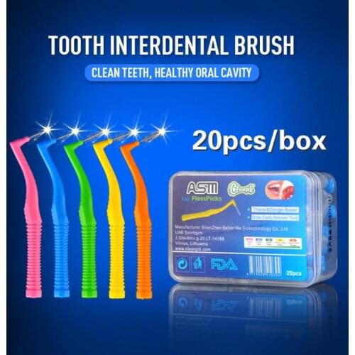 20 Pcs Interdental Brush Denta Floss Interdental Cleaners Orthodontic Dental Teeth Brush Toothpick Oral Care Tool