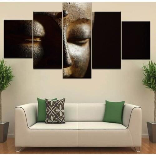 The face of Buddha 5 Panel/piece HD Print modern wall posters Canvas Art Painting For home living room decoration