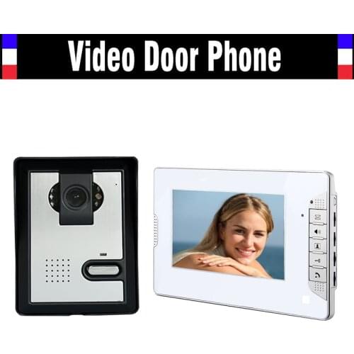 7 Inch Monitor Video Door Phone Doorbell Intercom Kits 1-Camera 1-Monitor IR Night Vision Camera Waterproof