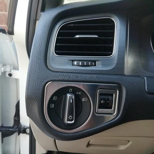 Car Headlight Switch Button Cover Trim For Volkswagen Golf 7 MK7 VII 2013 2014-2017 2018 Head Light Lamp Buttons Sticker Styling