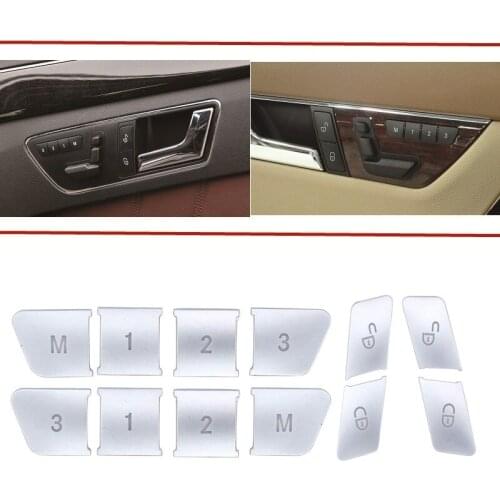 Car Styling Door Seat Memory Lock Buttons Trim Covers Stickers for Mercedes Benz C E Class W204 W212 Auto Interior Accessories
