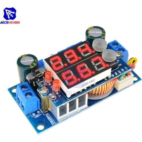 CC CV DC-DC DC 6 -36V to 1.25 -32V 5A Step Down Buck Converter MPPT Solar Charger Module with LED Voltmeter Ammeter for Car