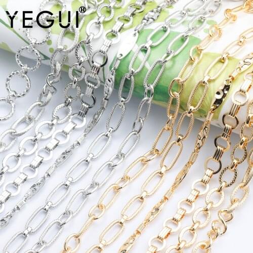YEGUI C146,diy chain,rhodium plated,18k gold plated,0.3 microns,copper metal,charms,diy bracelet necklace,jewelry making,1m/lot