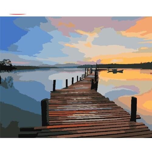 CraftArtGo Painting By Numbers Landscape Drawing On Canvas HandPainted Gift Picture By Number Waterfall Kits Home Decoration