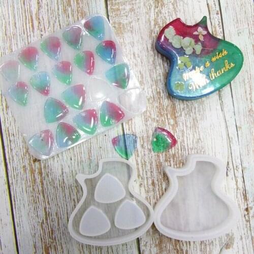 Handmade Guitar Picks Box Resin Mold Silicone Plectrums Mold Guitar Bass Picks Keychain Pendant Jewelry Mold Craft Tools