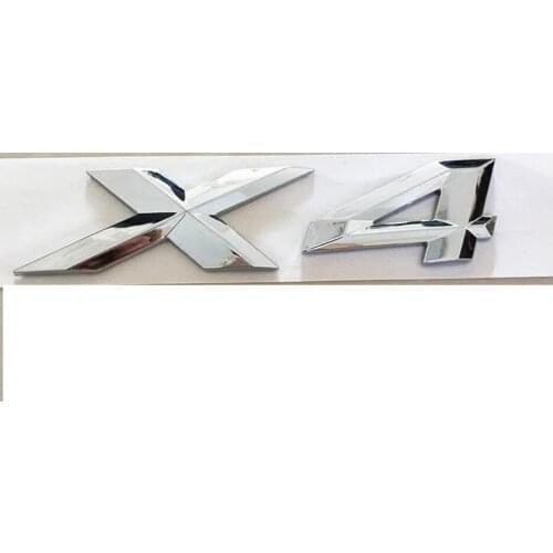Chrome ABS Number Letters Word Car Trunk Badge Emblem Letter Decal Sticker for BMW X4