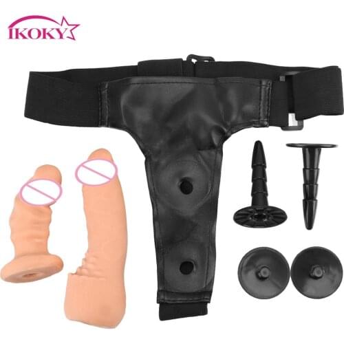 IKOKY Strap-on Dildo For Lesbian Adult Games Strapon Dildos Panties Dildo For Woman Realistic Dildo For Couples Adults Toys Cock