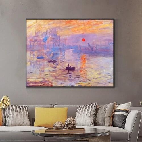 Famous Painting Landscape Sunrise Oil Painting Canvas PrintIings Nordic Poster Wall Art Picture For Living Room Home Decor