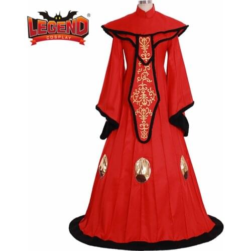 The Phantom Menace Cosplay Queen Padme Amidala Dress Costume Red Dress Halloween Robe Cosplay costume custom made