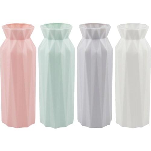 Nordic Style Round Vase Plastic Simple Flower Pot For Home Decor Modern Vase Perfect Home Decoration Easy To Clean