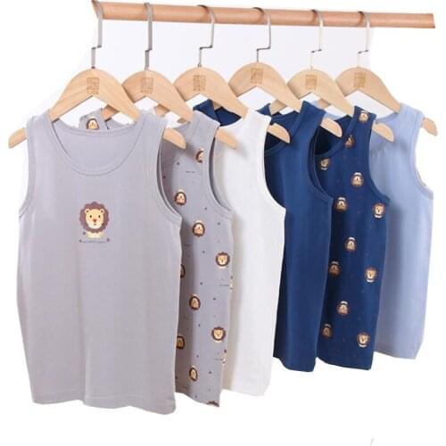 Boys Underwear Tops Summer Vest Baby Tanks 100% Cotton Kids Camisole Children Solid Undershirt Sleeveless Vest