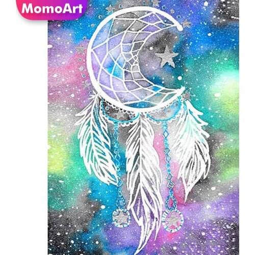MomoArt Diamond Mosaic Dreamcatcher Colorful Picture Rhinestone Diamond Embroidery Scenery Needlework Painting DIY 5D Home Decor