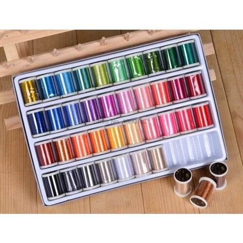 DHL 10set 40 Colors/set Reels Embroidery Machine Sewing Thread Knitting Yarn Spools Craft Thread Floss Kit shoe Sewing