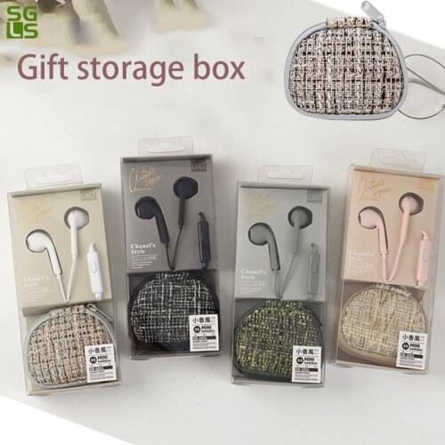 NEW Microphone gaming Earphone with wire Wired headset Free Headphones case headphone with cable and MIC Couple Earplugs lovely