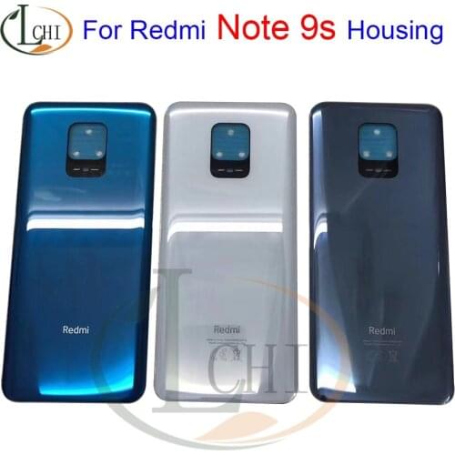 Original For Xiaomi Redmi Note 9s Battery Cover Back Glass Panel Rear Housing Case For Redmi Note9s Back Battery Cover Door
