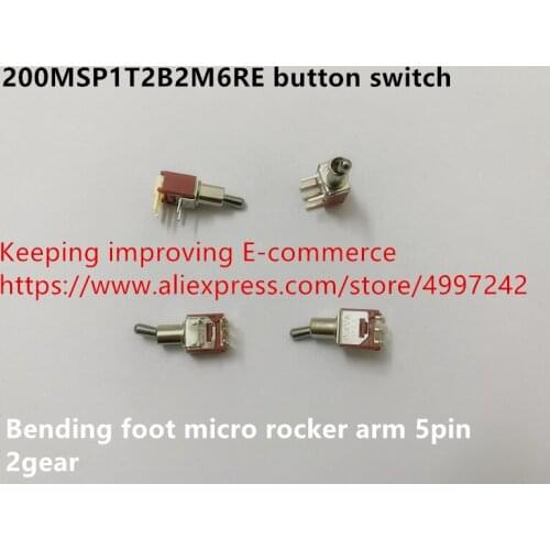 Original new 100% 200MSP1T2B2M6RE button switch 5pin 2gear bending foot micro rocker arm
