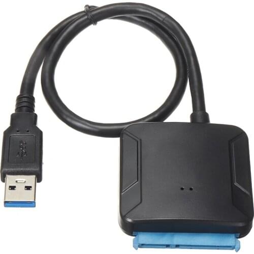 Pohiks 1pc Black SATA to USB 3.0 Adapter Cable High Speed ard Drive HDD SSD Converter Cable With Power Adapter