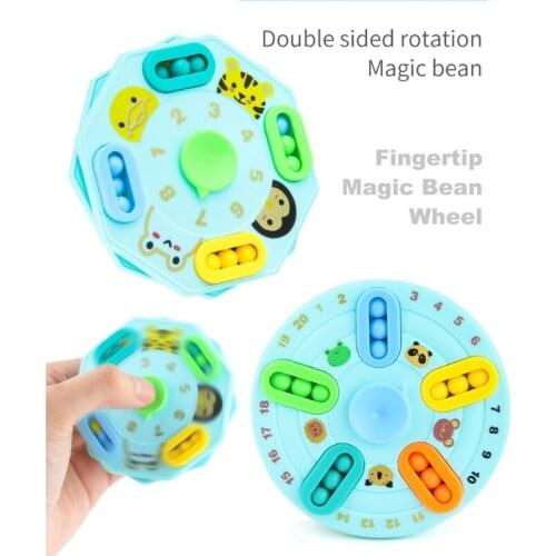 Education Busy Board Stress Relief Cube with Beads Interactive Novelty Toy Spinning Tops Gyro for ADD Therapy Kids Age3