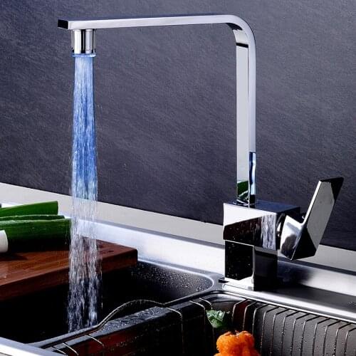 Luminous Temperature Sensing LED Basin Faucet Tap Basin Water Nozzle Bathroom Kitchen Faucets Adapter Water Temperature Sensor
