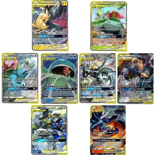 TOMY 200 Pcs POKEMON TAG TEAM GX for Shining Game Battle Carte Card Game For Children Toy