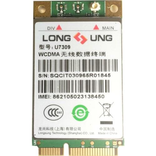 U7309 Long SUNG MINI PCIE 3G HSPA+/UMTS/EDGE/GPRS/GSM wireless module support SMS voice instead Huawei MU609