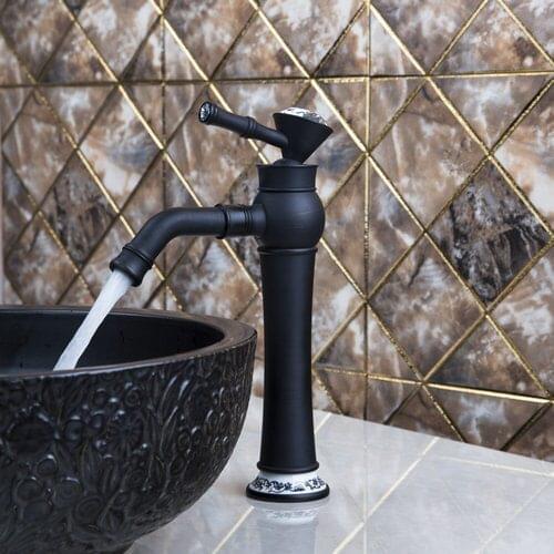 Tall Hot/Cold Kitchen Torneira Diamond Single Handle Swivel Oil Rubbed Bronze 97106 Wash Basin Sink Lavatory Tap Mixer Faucet