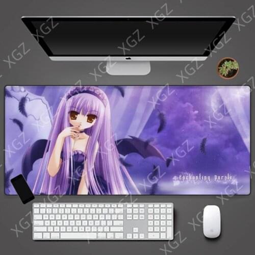 XGZ Classic Japanese Anime Purple Long Hair Sexy Girl Mouse Pad Rubber Non-slip Animation Custom Large Computer Desk Lock XXL