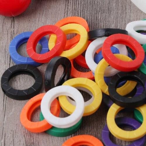 YYSD 24Pcs Plastic Key Tag Sleeve Rings Identifier Label ID Perfect Coding System
