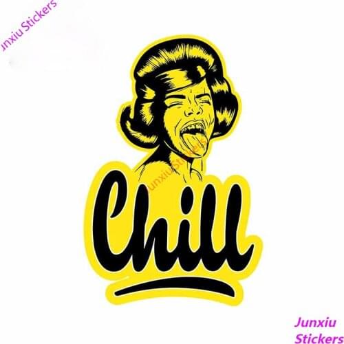 Funny Chill Woman Car Stickers Suitcase Decoration Motorcycle Air Conditioner Decal Scratch-Proof SUV Fine Decal Decor PVC13x9cm