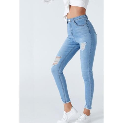 Womens Comfy Summer Elastic Waist Pockets Casual Bull-puncher Knickers skinny hip skinny pencil pants Large size stretch jeans