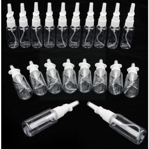 10ml/20ml/30ml White Empty Plastic Nasal Spray Bottles Refillable Pump Bottling Mist Spray Packaging Nose Sprayer Refillabl K2M2