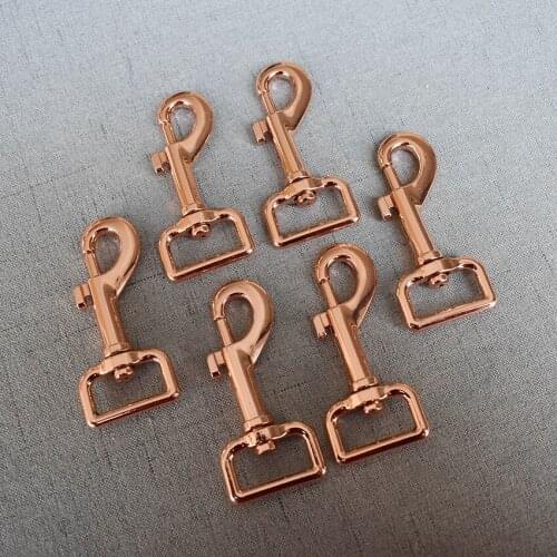 100 Pieces 25mm Rose Gold Alloy Buckle Key chain Gift Practical Key Ring Safe Clasps Key Chain rectangle shape carabiner