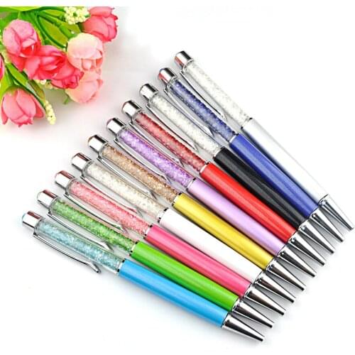 1000pcs Creative Crystal Big Diamond Ballpoint Pen Metal Advertising Gift Free Custom Logo School Office Stationery Wholesale