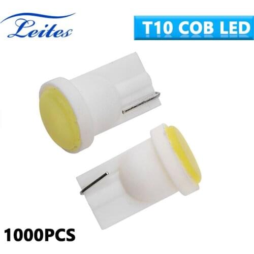 1000PCS 1.5W Led Lights Car T10 Cob Led Ceramic LED Light LED T10 COB W5W 147 168 Wedge Door Instrument Side Light Bulb Car Lamp