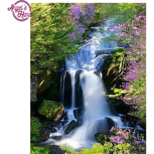 Full Diamond Embroidery 5D DIY Diamond Painting Forest Flower Waterfall Diamond Painting Cross Stitch Rhinestone Decoration
