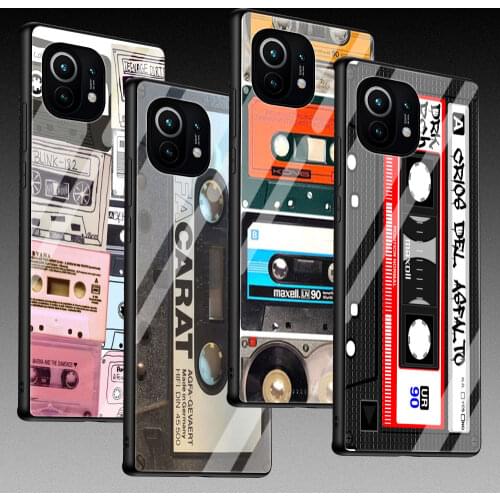 Retro Cassette Tapes Glass Phone Case For Xiaomi Poco X3 NFC F3 Mi 10T Pro 9T Note 10 Lite 11 Ultra 5G 11i CC9E CC9 Cover