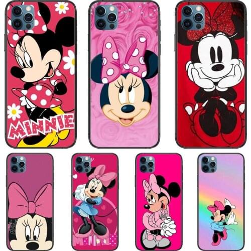 Pink Minnie Mouse Anime Phone Cases cover For iphone 11 Pro Max case 12 8 7 6 S XR PLUS X XS SE 2020 mini black cell shell fund