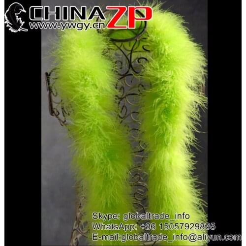 CHINAZP Factory Top Class Plumage Exporting 20g 20yards/lot Dyed Lime Green Turkey Marabou Feather Boa