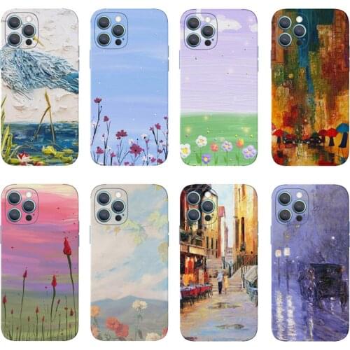 Colorful Matte Skins Film Wrap Skin Phone Back Sticker For iPhone 11 12 Pro Max 7 8 Plus X XS MAX XR Cute Cartoon Sticker