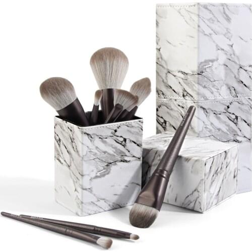MAANGE Makeup Brushes Holder PU Leather Travel Cosmetic Bag Case Organizer Brushes Pens Tube Cup Container Solid Cosmetic Tool